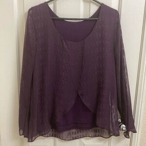 AB Studio Asymmetrical Purple Blouse